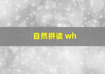 自然拼读 wh